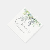 Botanische Kalligrafie Hochzeitscherzen Serviette (Ecke)