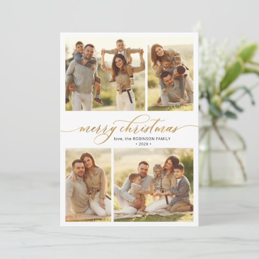 Botanische Kalligraphie 4 Weihnachten im Foto (Stehend Vorderseite)