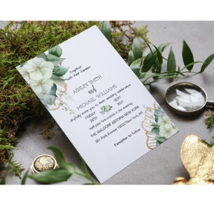 Botanische Kalligraphie Rustikale Vegetation Blüte Einladung