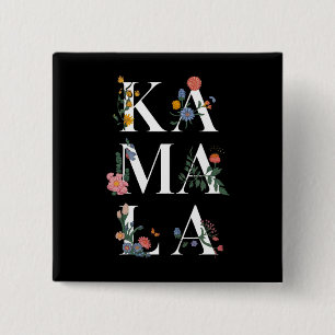 Botanische Kamala Harris - Abstimmung 2024 Floral  Button