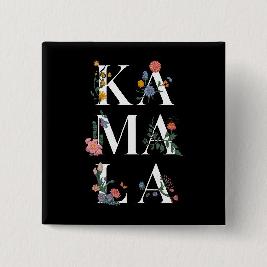 Botanische Kamala Harris - Abstimmung 2024 Floral  Button (Vorderseite)