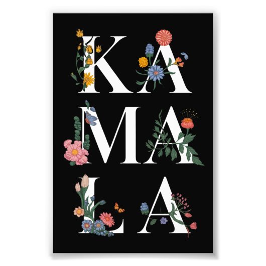 Botanische Kamala Harris - Abstimmung 2024 Floral Fotodruck (Vorne)