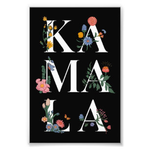 Botanische Kamala Harris Wahl 2024 Florale Wähleri Fotodruck