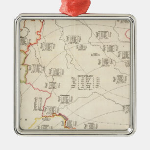 Botanische Karte von Deutschland Silbernes Ornament