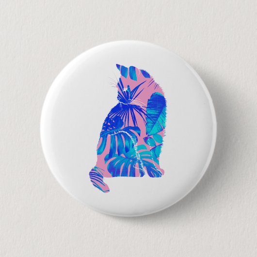 Botanische Katze Button (Vorderseite)