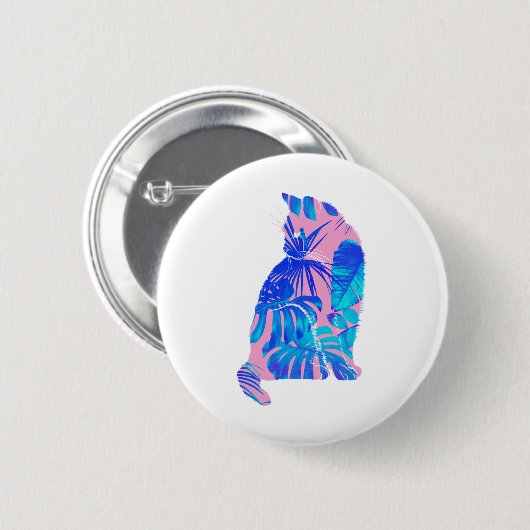 Botanische Katze Button (Vorne & Hinten)