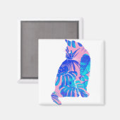 Botanische Katze Magnet (Vorderseite/Rückseite)