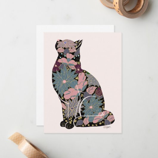 Botanische Katzenbeschreibungskarte Mitteilungskarte (Vorderseite/Rückseite Beispiel)