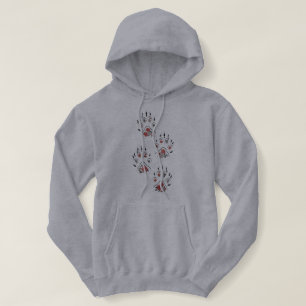 Botanische Katzenliebhaber-Silhouette Hoodie