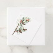 Botanische Kiefernzweig und Berries Holiday-Gesche Geschenkanhänger (Beispiel)