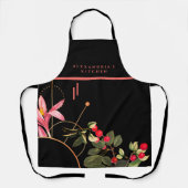 Botanische Kirschen | Individuelle Name + Küche |  Schürze (Vorderseite)