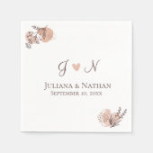 Botanische Klassische Einfache moderne Initialen M Serviette (Vorderseite)