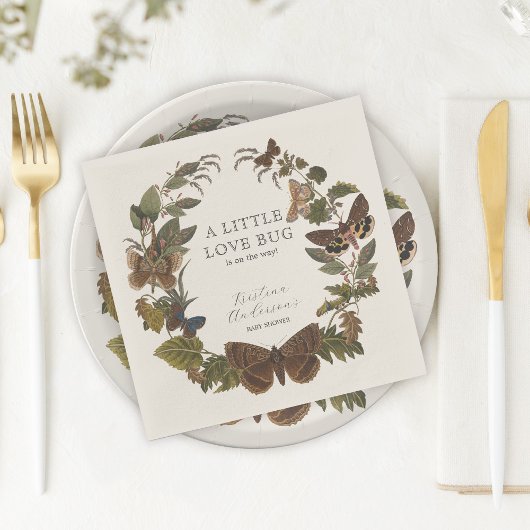 Botanische kleine Liebe Bug Baby Dusche Serviette