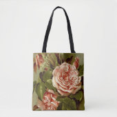 Botanische Kohl-Rosen-Blumen-Blumentasche Tasche (Vorderseite)