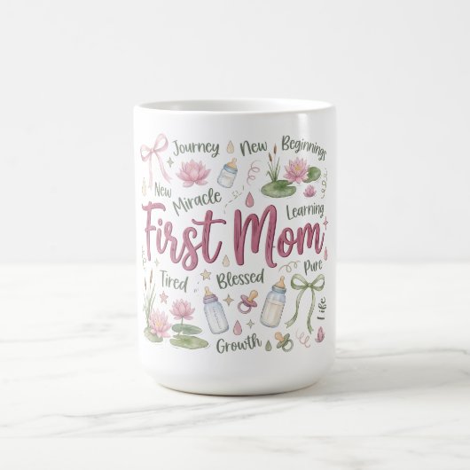 Botanische Kokette Muttertag/Neue Mutter Kaffeetasse (Mittel)