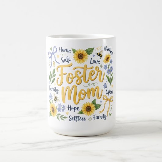 Botanische Kokette Muttertag/Pflege-Mama Kaffeetasse (Mittel)