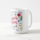 Botanische Kokette Muttertag/Super-Mama Kaffeetasse (VorderseiteRechts)