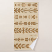 Botanische Kolumnen in Beige und Erde braun Badehandtuch (Badehandtuch)