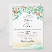 Botanische Koralleninsel Hochzeit Einladung (Vorderseite)