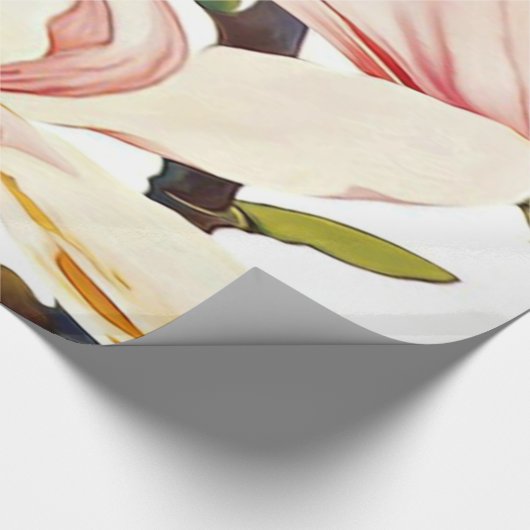 Botanische korallenrote rosa geschenkpapier (Ecke)