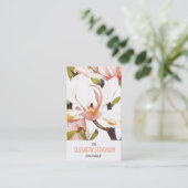 Botanische korallenrote rosa visitenkarte (Stehend Vorderseite)