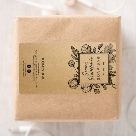 Botanische Kraft-Seifenetiketten (Insitu)