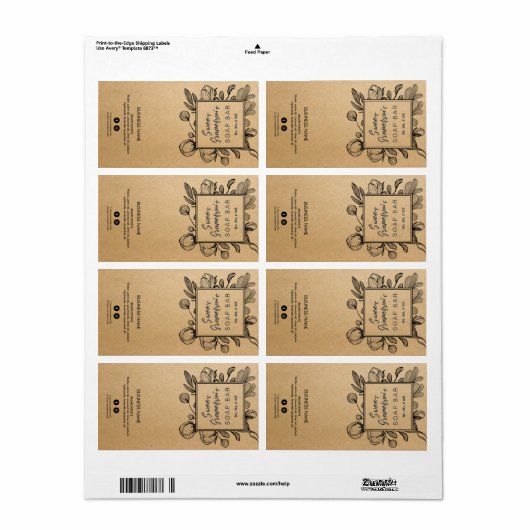 Botanische Kraft-Seifenetiketten (Vorne)