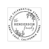 Botanische Kräne-Runde-Rücksendeadresse Gummistempel (Prägung)