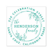 Botanische Kräne-Runde-Rücksendeadresse Permastempel (Design)