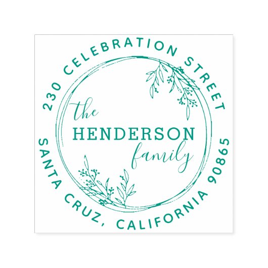 Botanische Kräne-Runde-Rücksendeadresse Permastempel (Design)