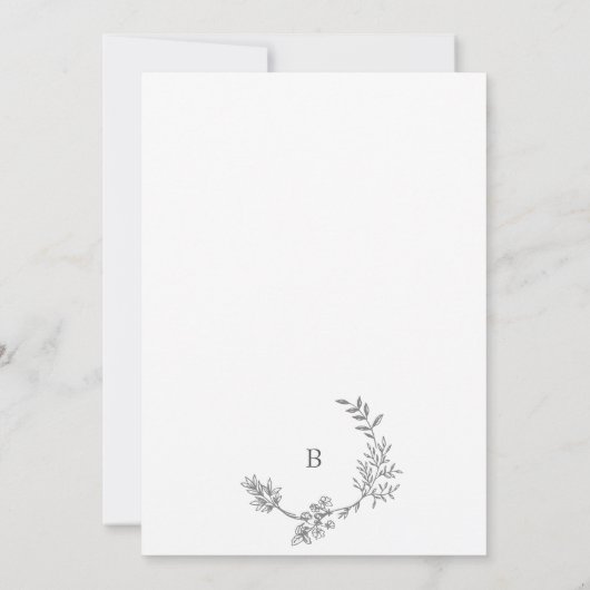 Botanische Kranzgezeichnete Monografie Einladung (Rückseite)