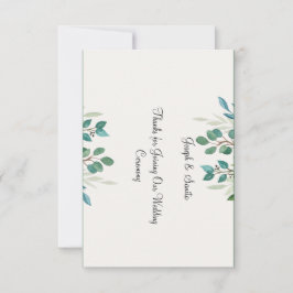 Botanische Kranzgrün flach Thankyou Card Dankeskarte