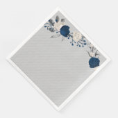 Botanische Kranzhochzeit der Blume Marine und Weiß Serviette (Ecke)