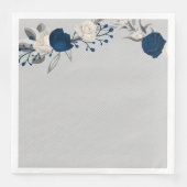 Botanische Kranzhochzeit der Blume Marine und Weiß Serviette (Vorderseite)