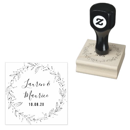 Botanische Kranzhochzeit Gummistempel (Stempel)