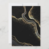 Botanische Kranzhochzeit in Gold und Schwarz-Blume Einladung (Rückseite)