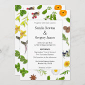 Botanische Kräuter, die Einladung Wedding sind (Vorne/Hinten)