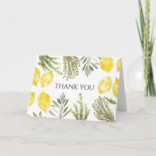 Botanische Kräuter Lemons Wasserfarbe Vielen Dank Einladung
