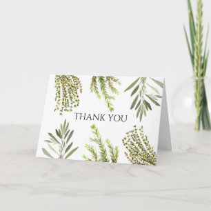 Botanische Kräuter Rosmarin Wasserfarbe Danke Einladung