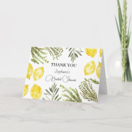 Botanische Kräuter Zitronen Wasserfarbenes Brautpa Einladung