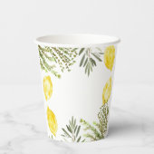 Botanische Kräuter Zitronen Wasserfarbenes Brautpa Pappbecher (Rückseite)