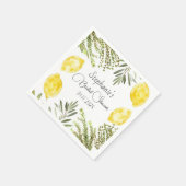 Botanische Kräuter Zitronen Wasserfarbenes Brautpa Serviette (Ecke)