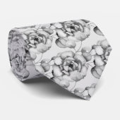 Botanische Krawatte Männer-Grau-Rose (Gerollt)