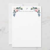 Botanische Kreidenotizen in Rosa und Blau Mitteilungskarte (Rückseite)