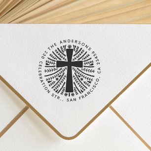 Botanische Kreuzfamilien-Rücksendeadresse Gummistempel