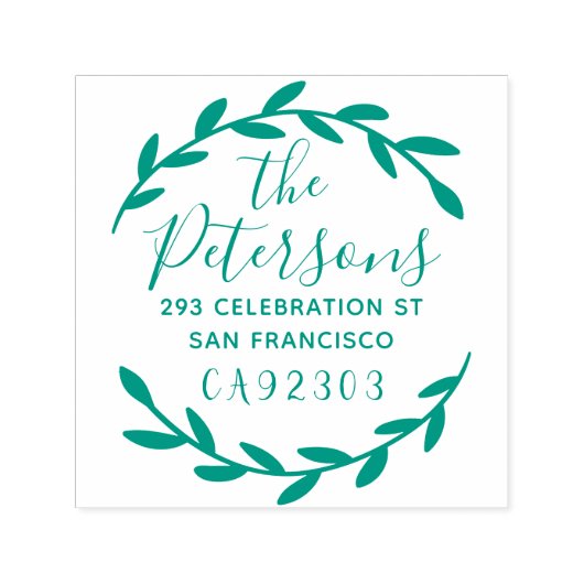 Botanische Krustenfamilie Name Script-Rücksendeadr Permastempel (Design)