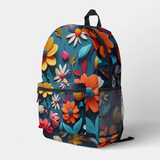 Botanische Kunst Bedruckter Rucksack (Rückseitige Ecke Rechts)