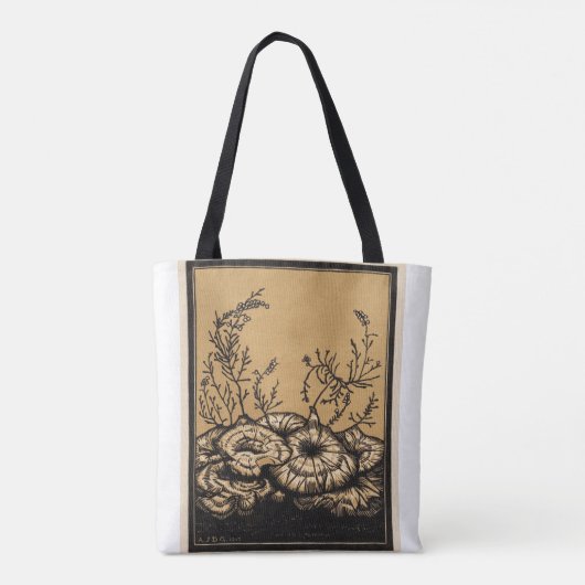 Botanische Kunst, blühende Blume Tasche (Rückseite)