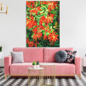 Botanische Kunst: Bush und Emu Wren des Chilen bre Leinwanddruck (Insitu (Wohnzimmer))