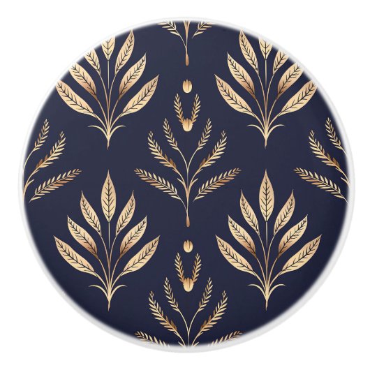 Botanische Kunst-Déco Keramikknauf (Vorderseite)